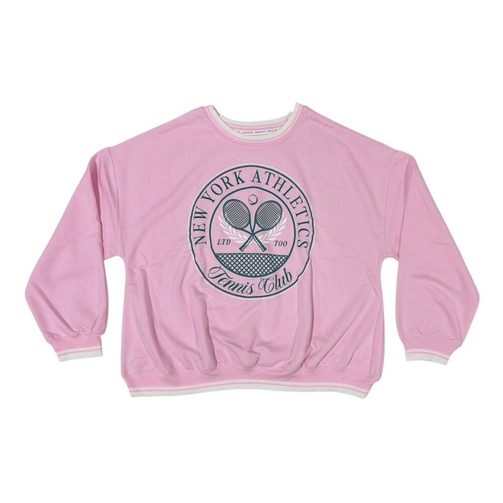 Limited Too Women's Regular Fit Soft Fleece Graphic Pullover Sweatshirt - Pink